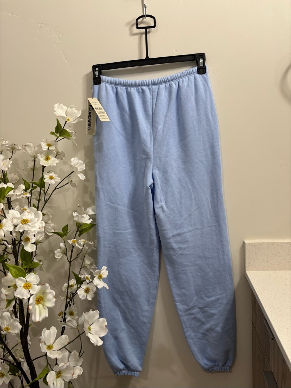 Bundle: Blue Joggers, White Crop Top, Black-White Striped Crop Top, OB Crop Top - Picture 3 of 11